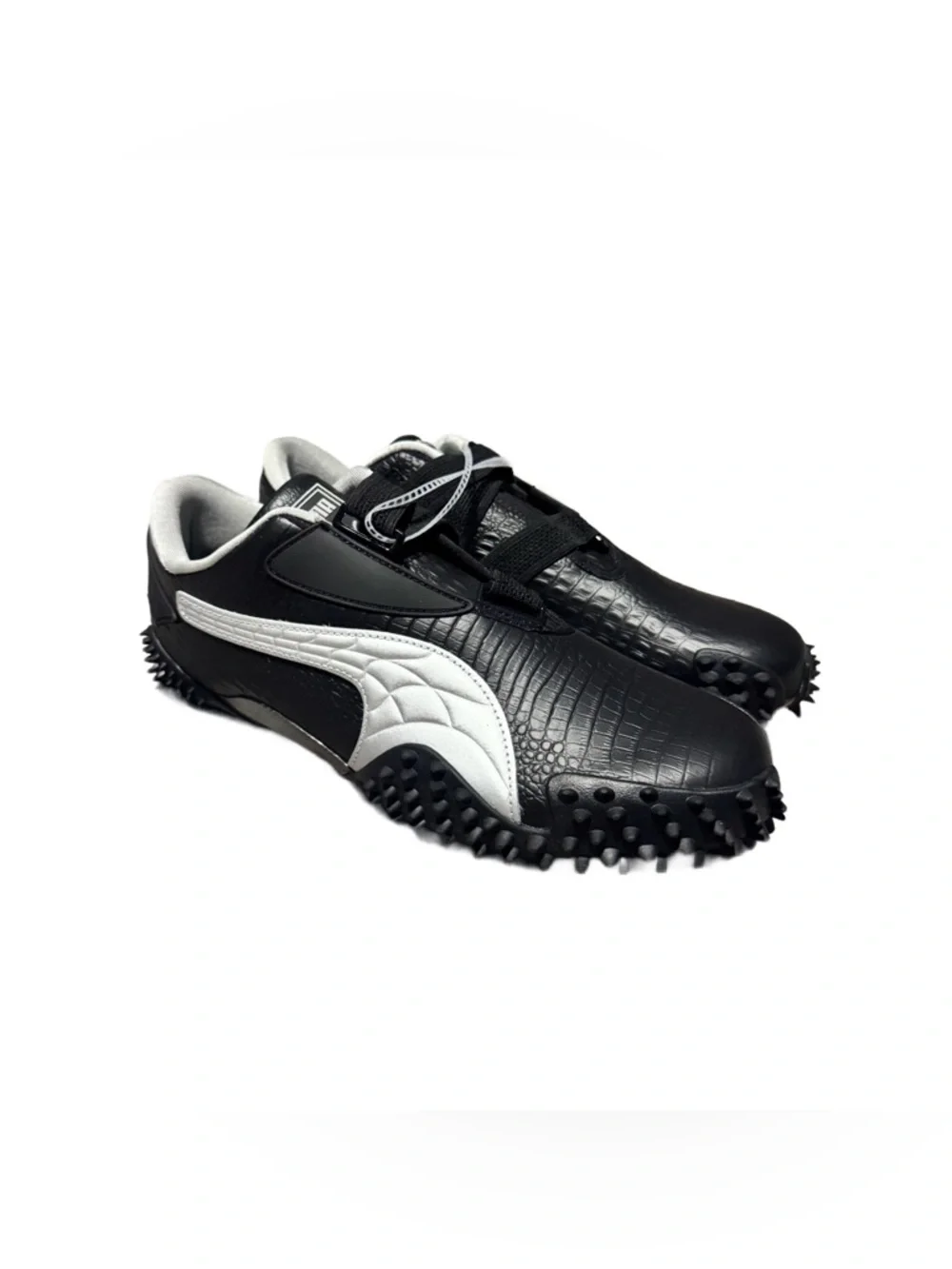 Puma Black and White Men's Spike-Studded Athletic Sneakers